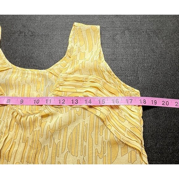 Vtg CALVIN KLEIN Women Sheer Silk Dress Pullover Chiffon Sz M Orange 47-12 - Picture 9 of 11